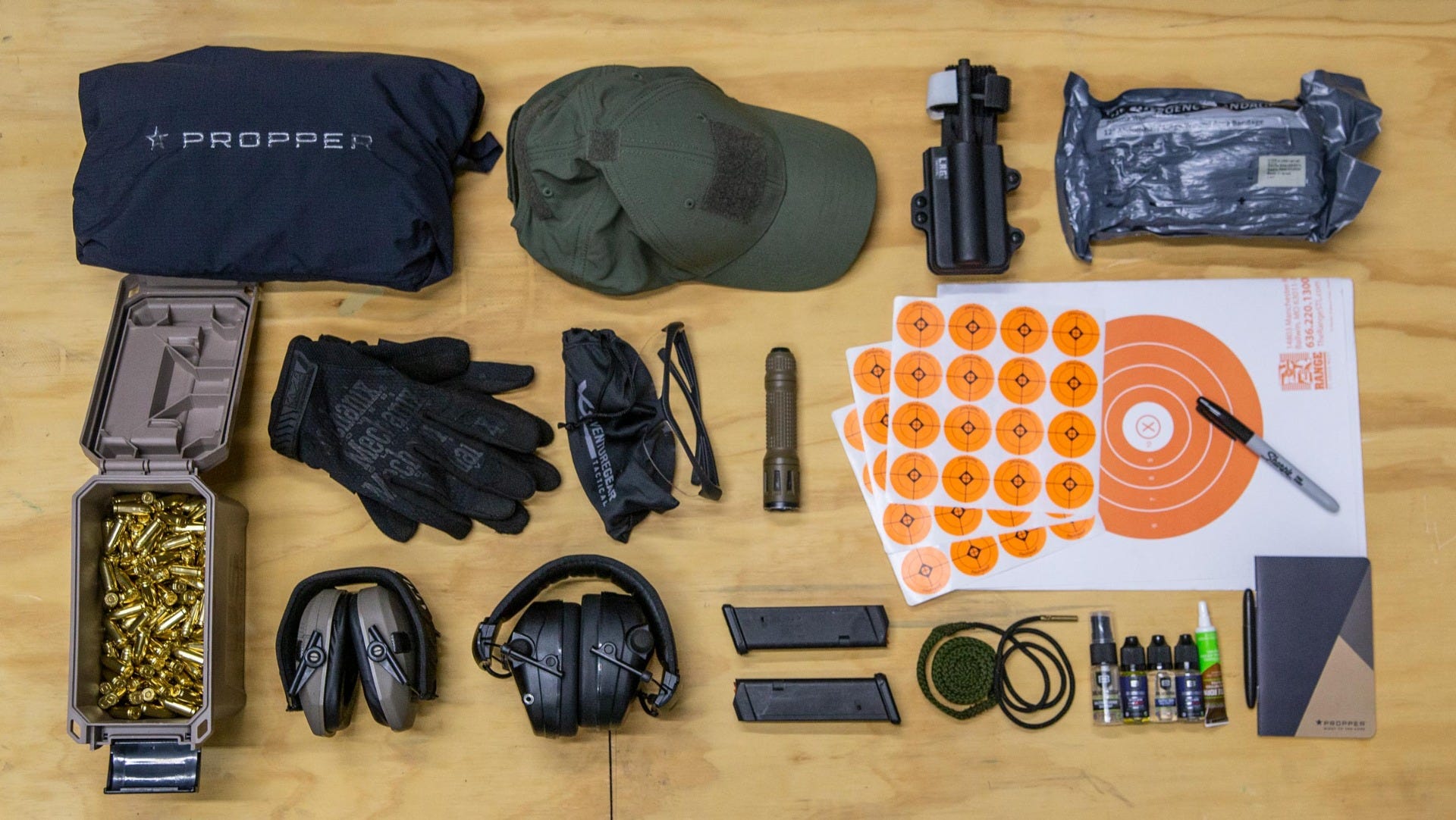 Range Bag Essentials Laid Out