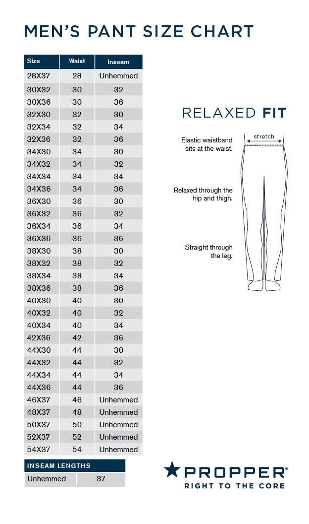 Propper Pants Relaxed Fit Size Chart