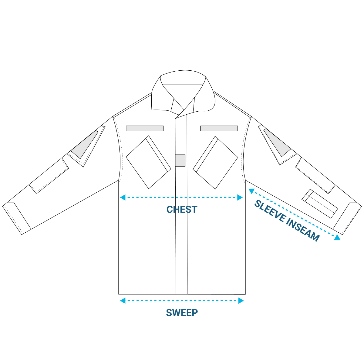 Propper ACU Coat Front Size Chart