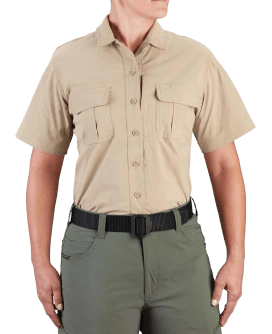 Summerweight Short Shirt Womens Front Khaki